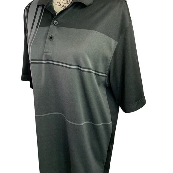 Nike Golf Men's Medium Polo Shirt DRI-FIT Polyester 3 Button Closure Black Gray - Picture 3 of 9